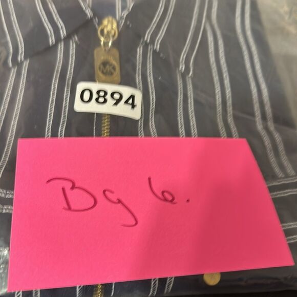 Michael Kors Blue & White Long Sleeve Top Sz S - Picture 6 of 6